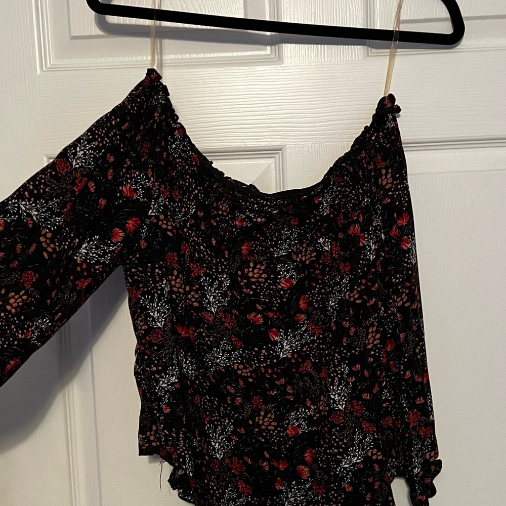 Large, flowy off the shoulder top